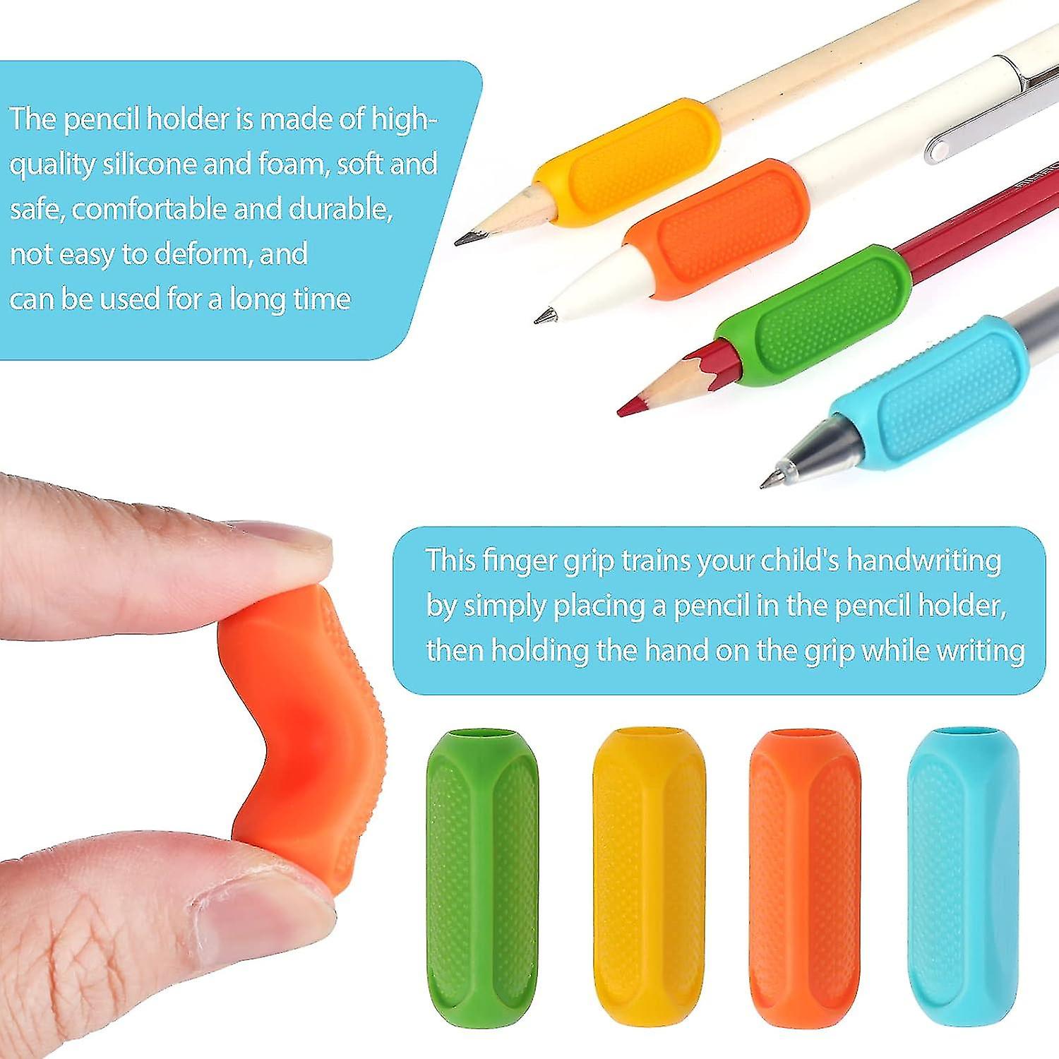 Pencil Grips， 8 Pcs Ergonomic Silicone Pencil Grips Writing Aid Grip Pen Grips Pencil Holder