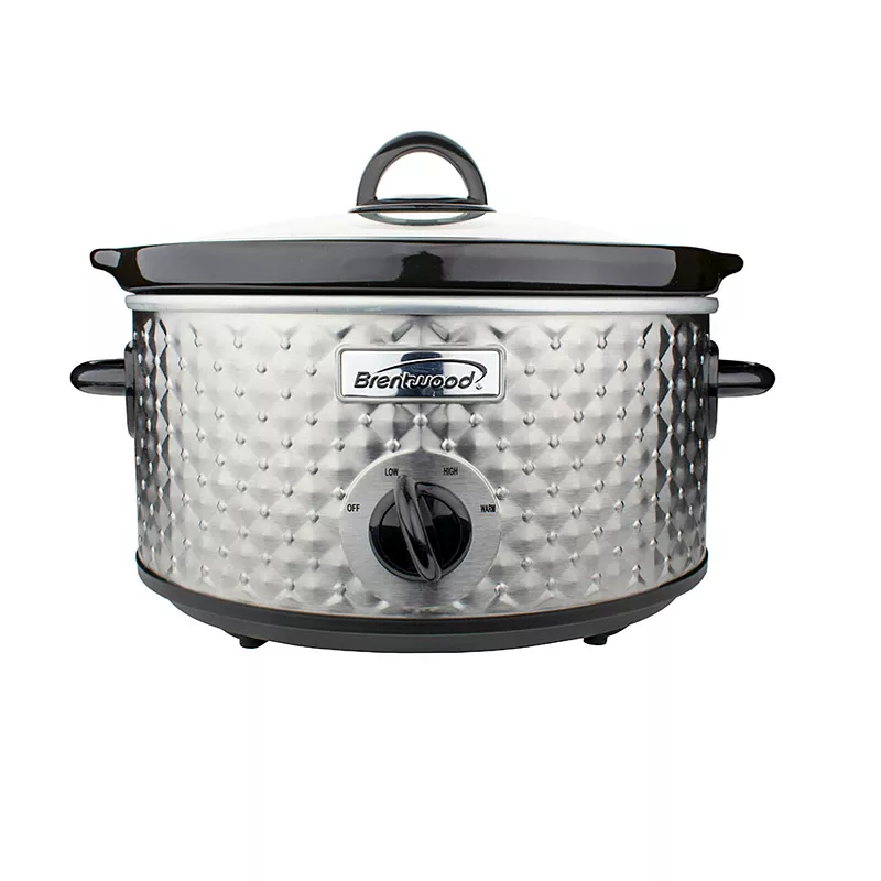 Brentwood SC-136BK 3.5 Quart Kitchen Electric Slow Cooker Pot， Stainless Steel