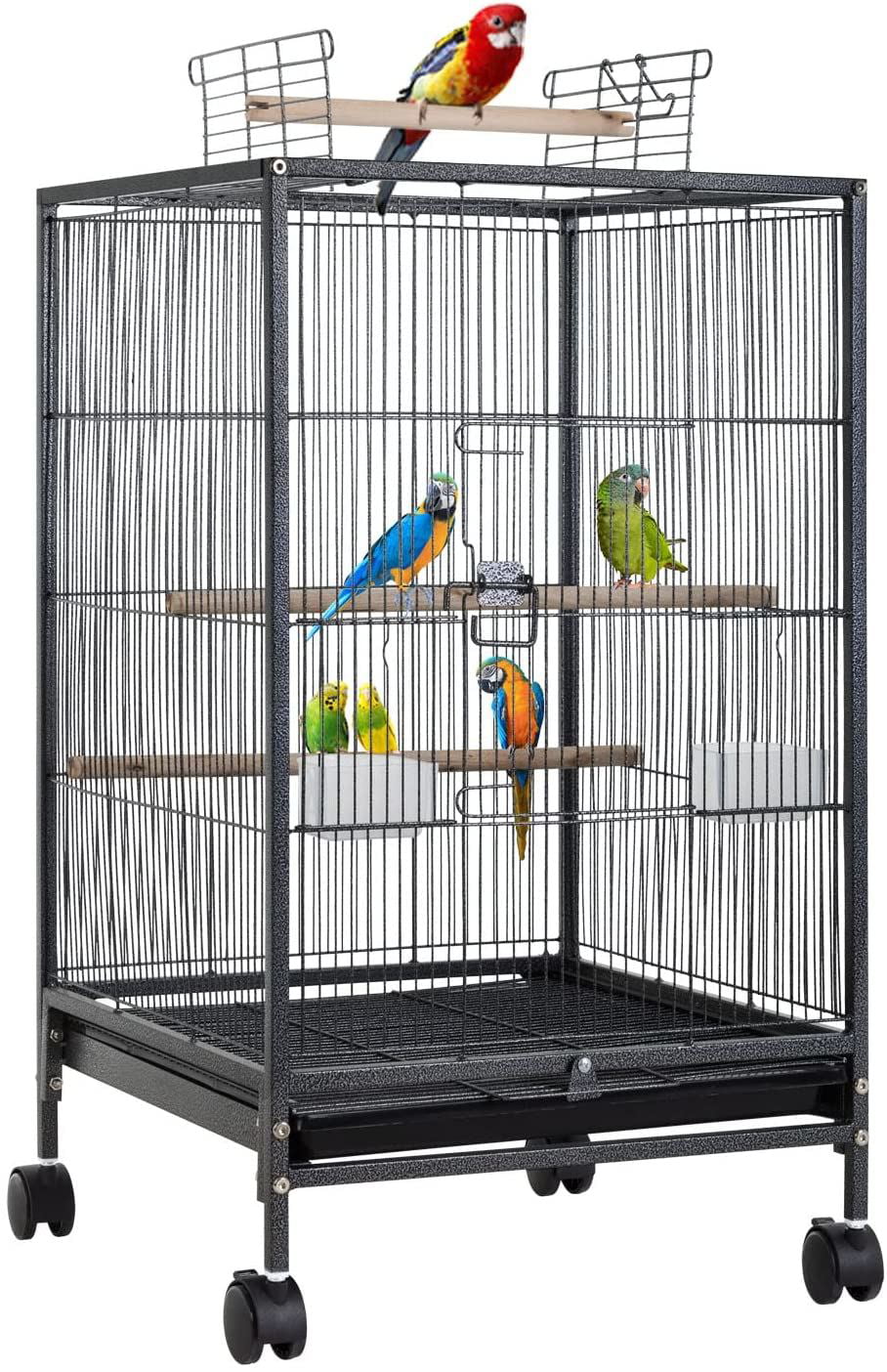 YRLLENSDAN Large Bird Cage for Parakeets， Heavy Duty 35 inch Height Bird Cages with Stand for Cocktails Parakeet Parrot Cage Birdcage for Parrots Conure Lovebird Cockatiel