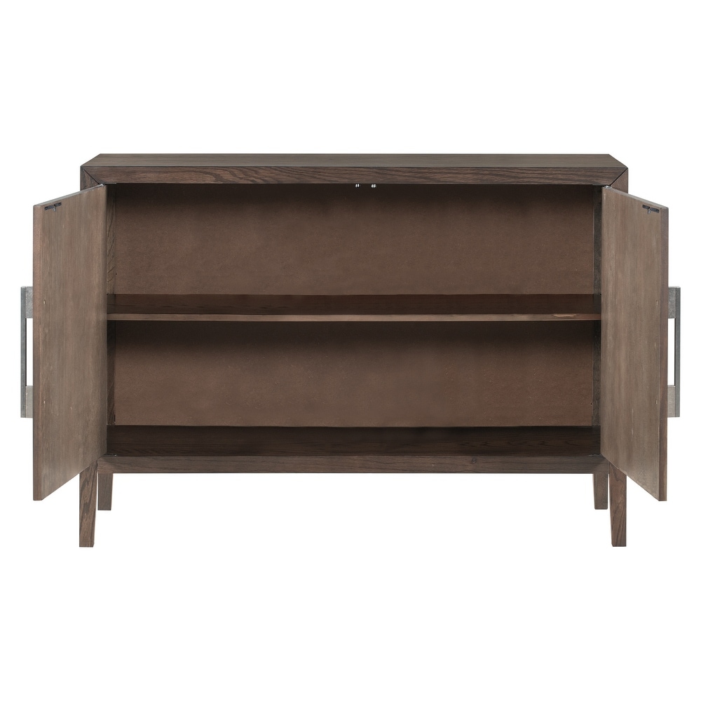 Storage Cabinet  Sideboard Wooden Cabinet with 2 Metal Handles and 2 Doors for Hallway/Entryway/Living Room/Bedroom