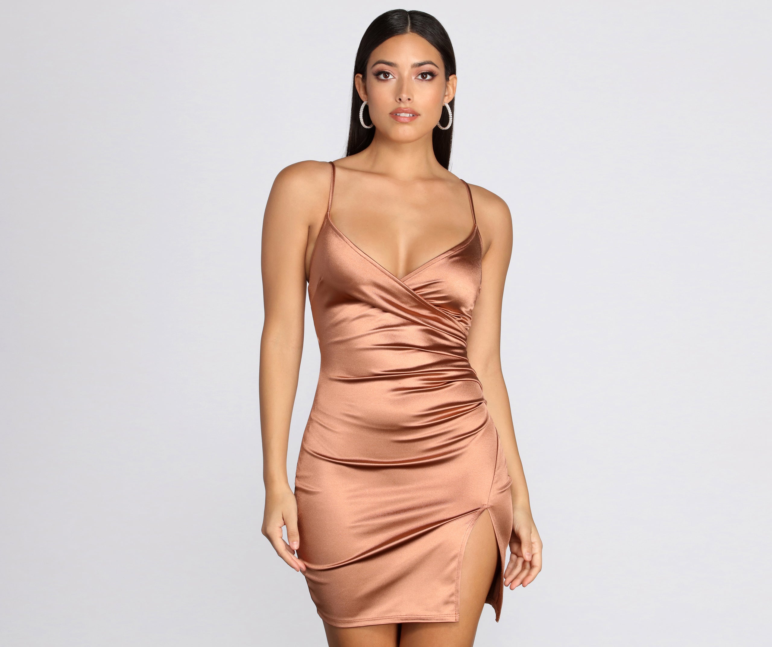 Glamorous Diva Satin Mini Dress