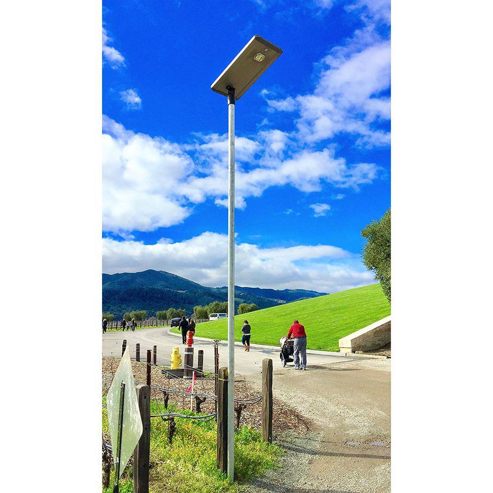 eLEDing AI SMART 4800 Lumens Metallic Solar Power Motion Activated Outdoor Integrated LED CREE 3000K Street Area Light EE830W-AI30-W