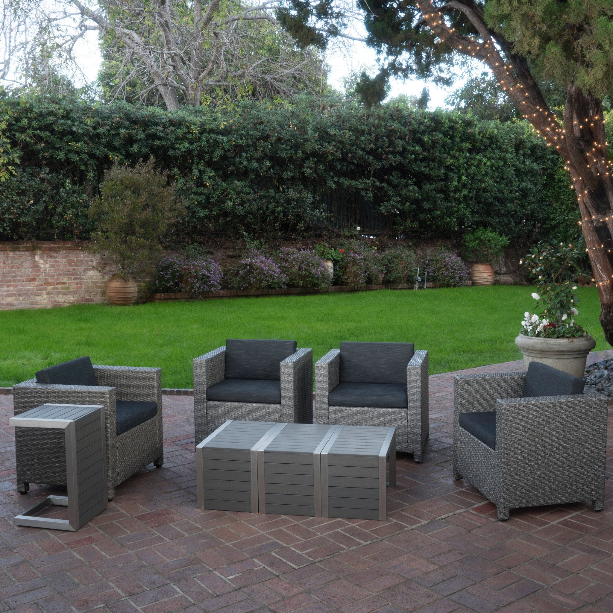 Venice 4-Seater Outdoor Chat Set with Side Tables