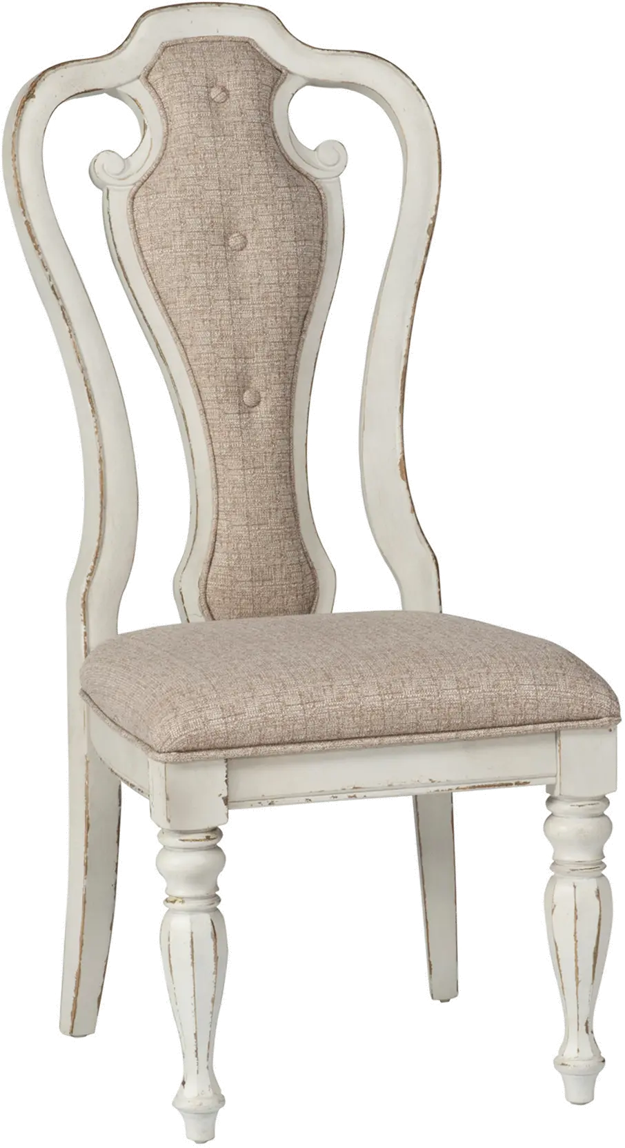 Magnolia Manor Antique White Upholstered Dining Chair