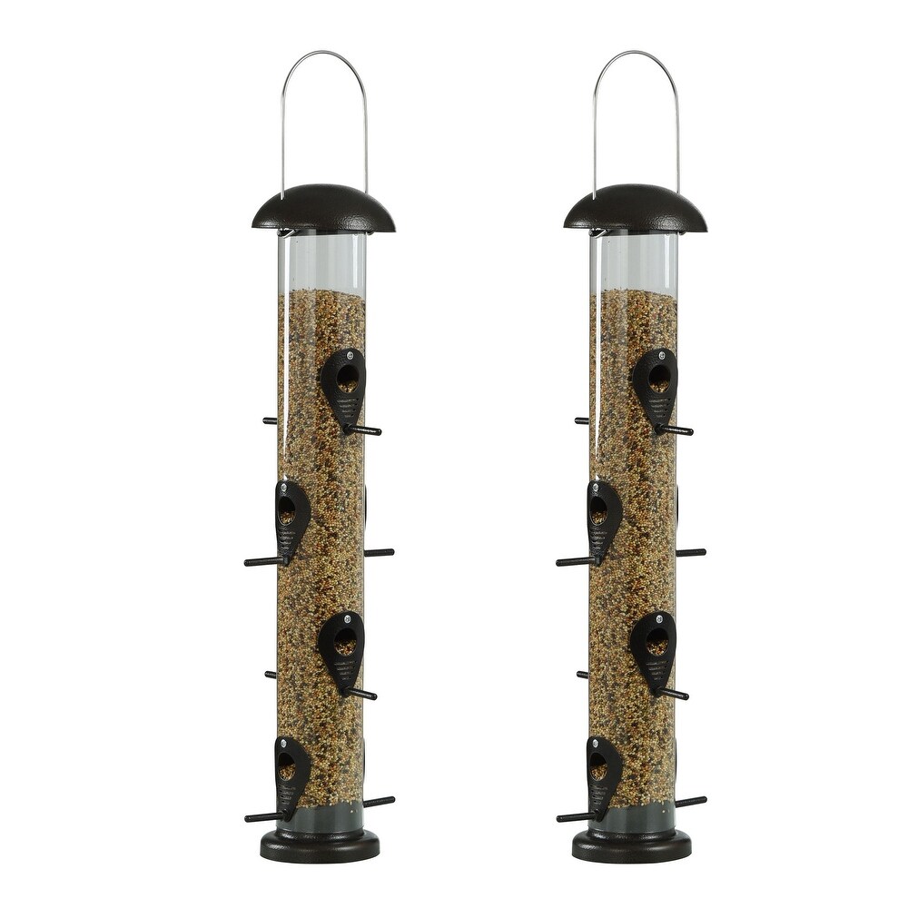 Set of Two Large Bird Feeders   Brown Powder Coated