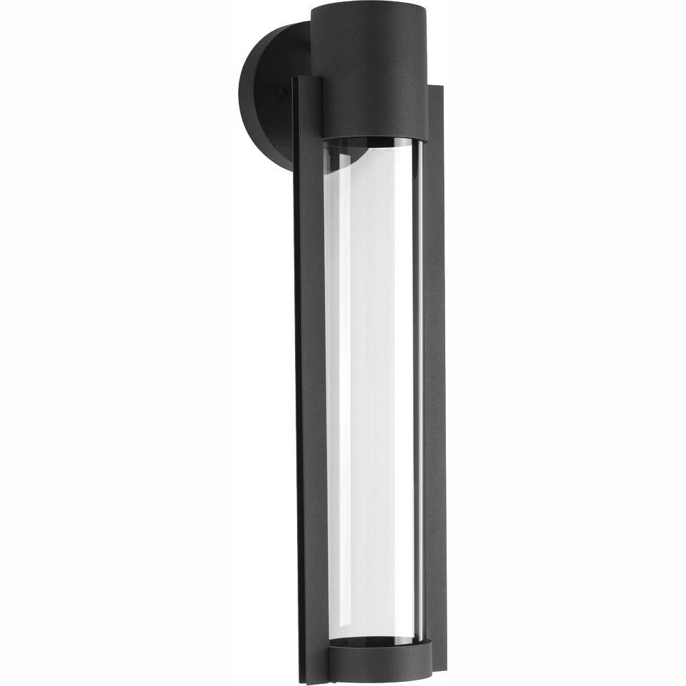 Progress Lighting Z-1030 LED Collection 1-Light Textured Black Clear Glass Modern Outdoor Medium Wall Lantern Light P560056-031-30