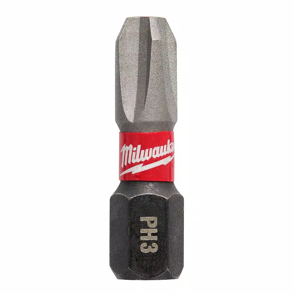 Milwaukee 1 in. #3 Philips Shockwave Impact Duty Steel Insert Bits (5-Pack) and#8211; XDC Depot