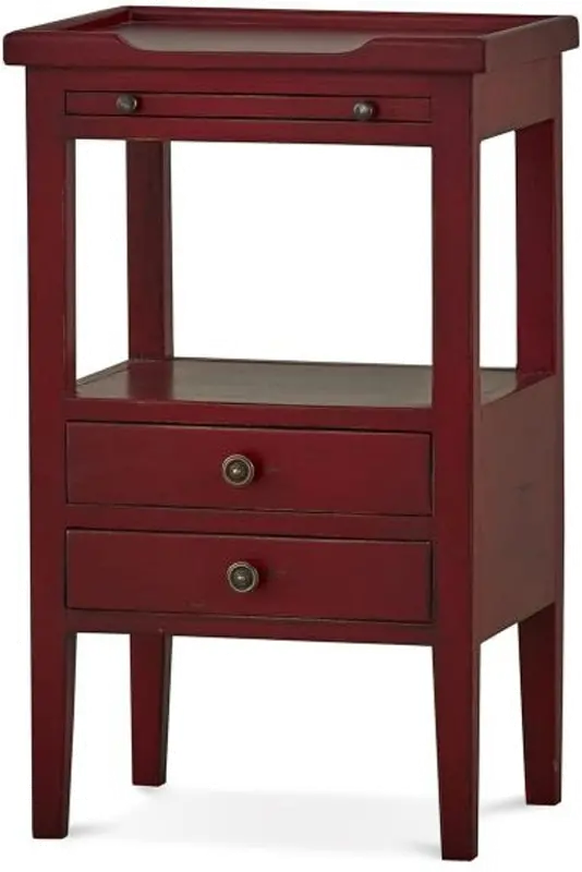 Eton Deep Red Accent Table with Pull Out Shelf