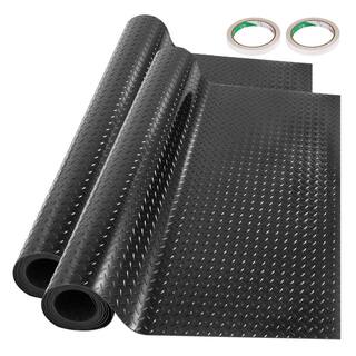 VEVOR Garage Floor Mats 3.6 ft. W x 14.7 ft. L Garage Mat 2.5 mm Thickness PVC Garage Flooring Black Garage Mats 2 Rolls PVCDB2JBKZS450CM1V0