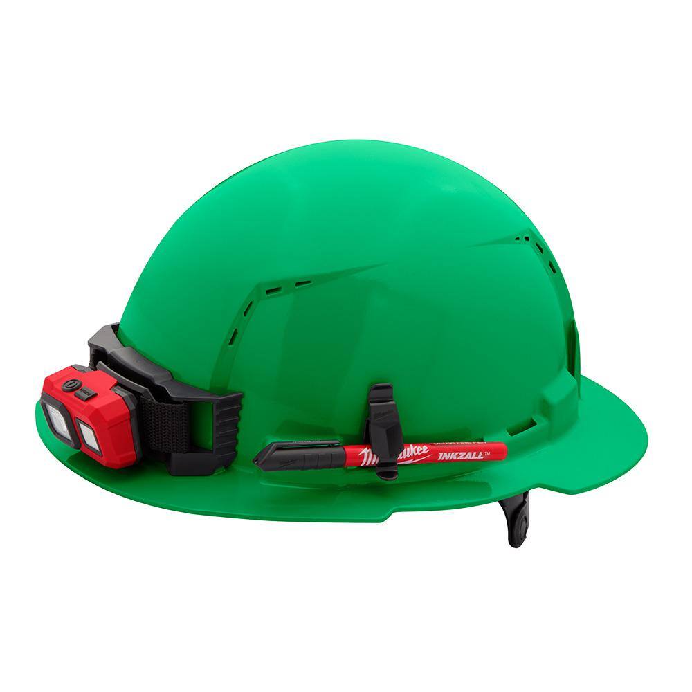 MW BOLT Green Type 1 Class C Full Brim Vented Hard Hat with 6 Point Ratcheting Suspension 48-73-1227