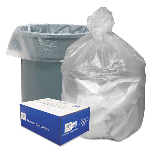 Webster Industries Webster High Density Waste Can Liners | 55-60gal， 12 Microns， 38x58， Natural， 200