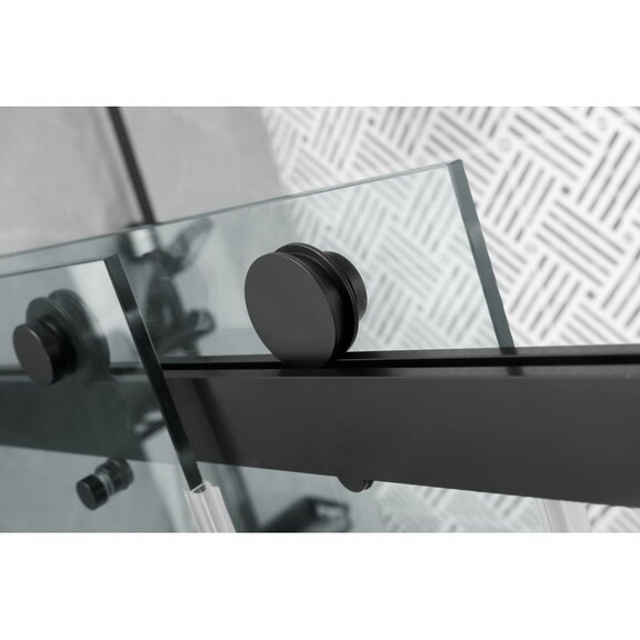 Black Shower Door Glass Frameless Sliding Shower D...