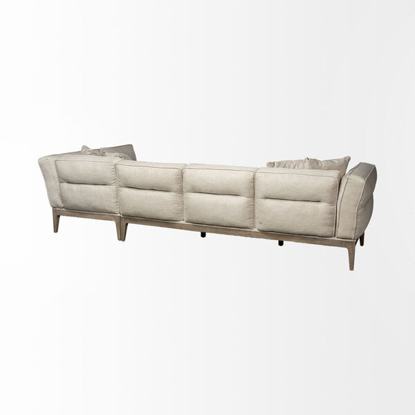 Denali III Cream Upholstered Right Four Seater Sectional Sofa