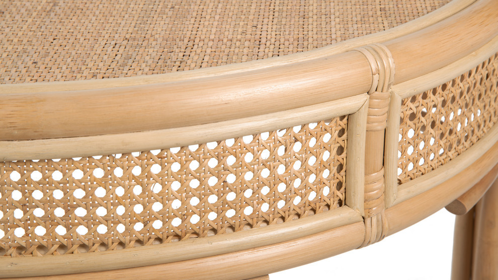 Rattan Cane Half Moon Semi Circular Console or End Table  Natural   Tropical   Console Tables   by KOUBOO  Houzz