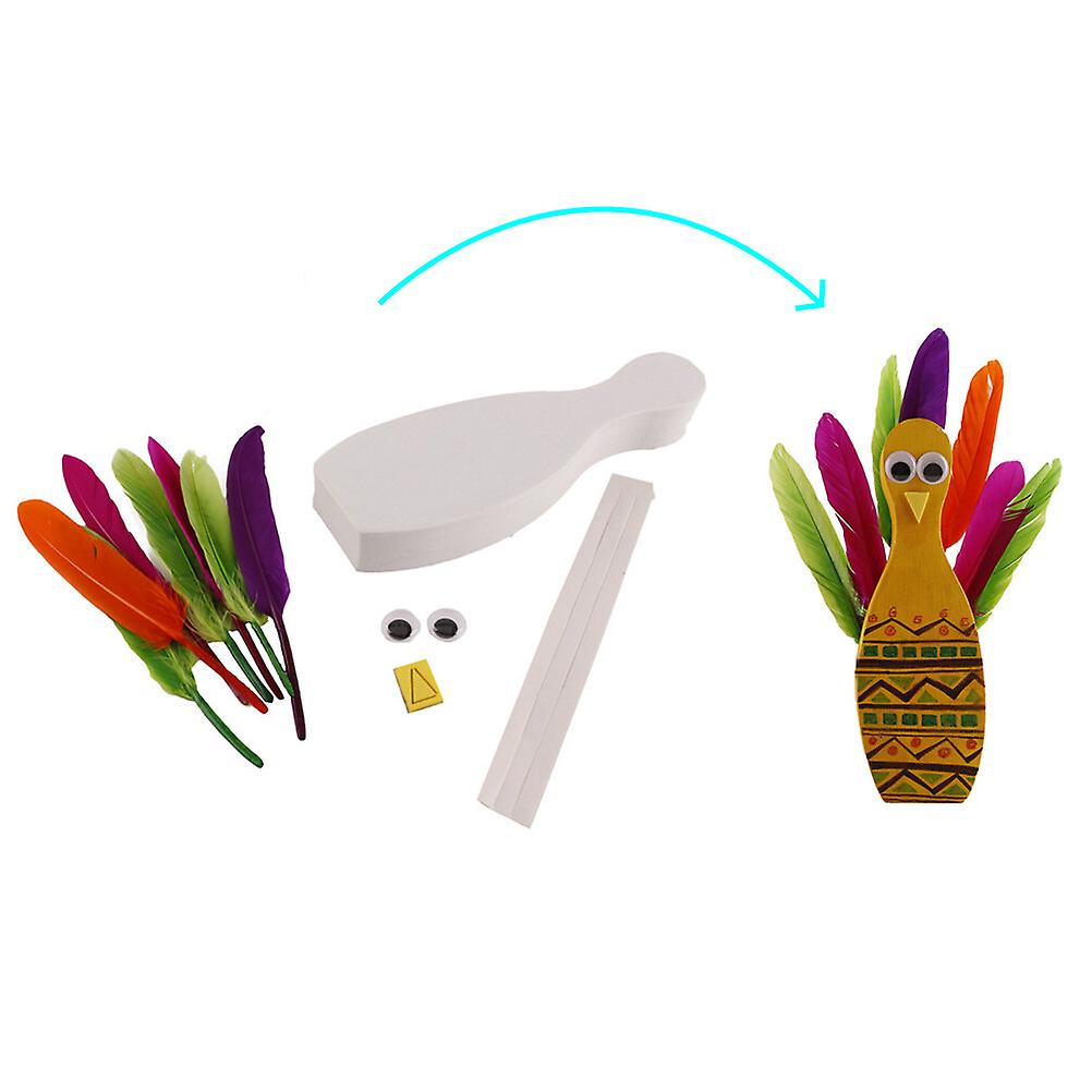 Thanksgiving Diy Crafting Accessories Materials Set Handmade Turkey Models Kids Educational Toys