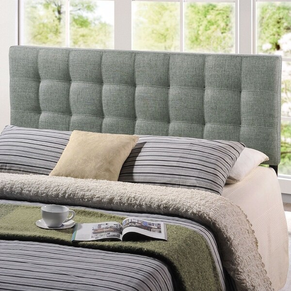 King size Grey Fabric Modern Button-Tufted Upholstered Headboard - - 29083849