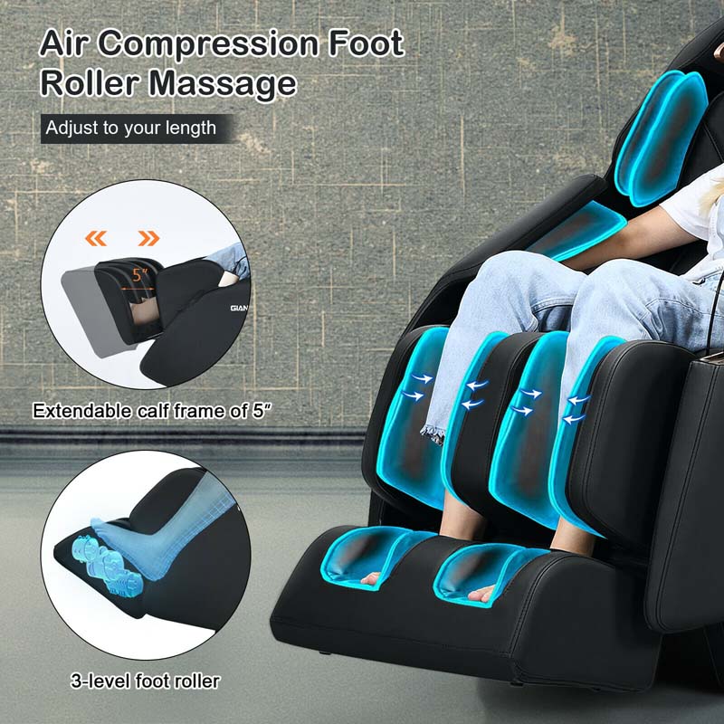 Assembly-Free SL Track Full Body Zero Gravity Massage Chair Recliner with Back Heater