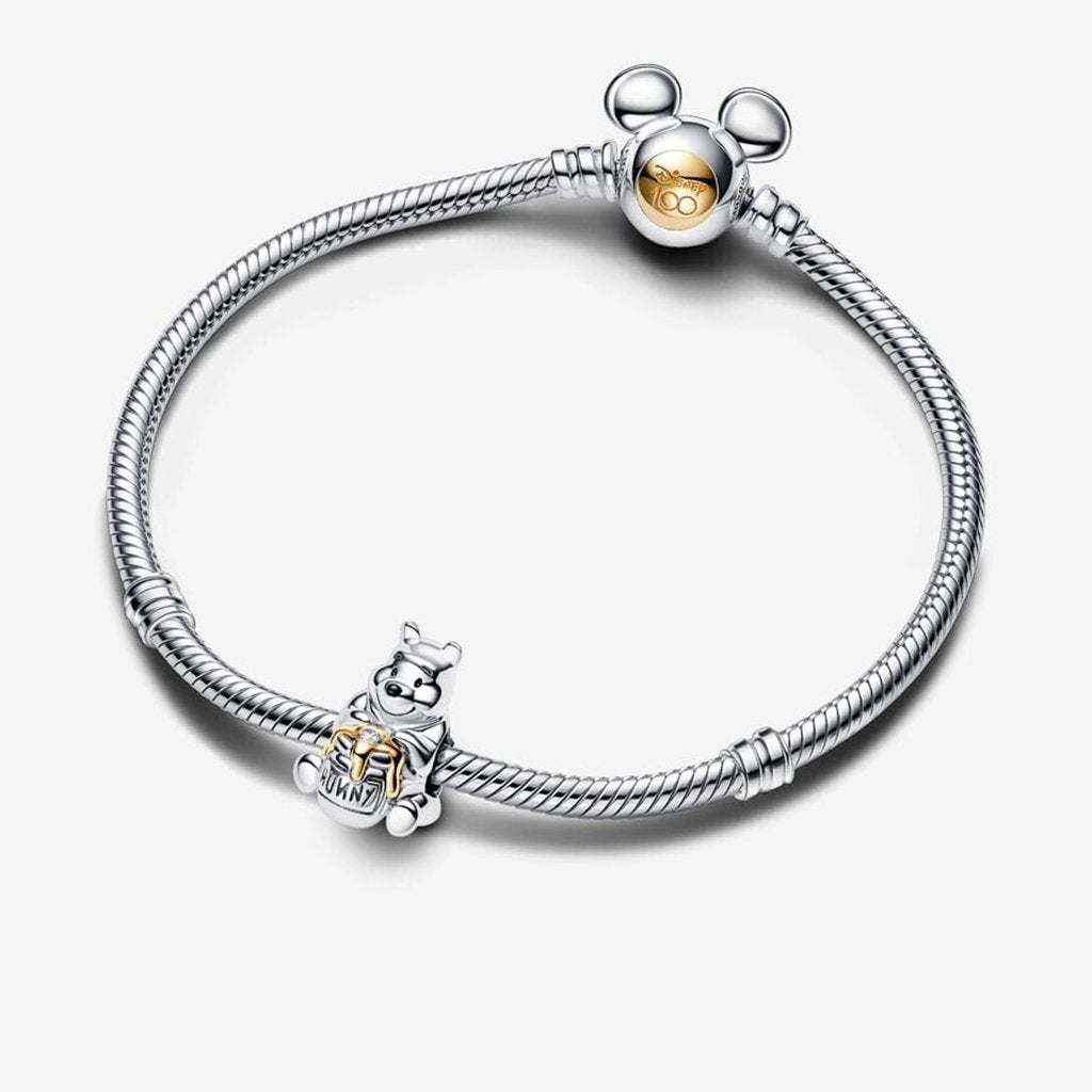 PANDORA  Disney 100th Anniversary Winnie the Pooh Lab-grown Diamond Charm - Sterling Silver/14K Gold