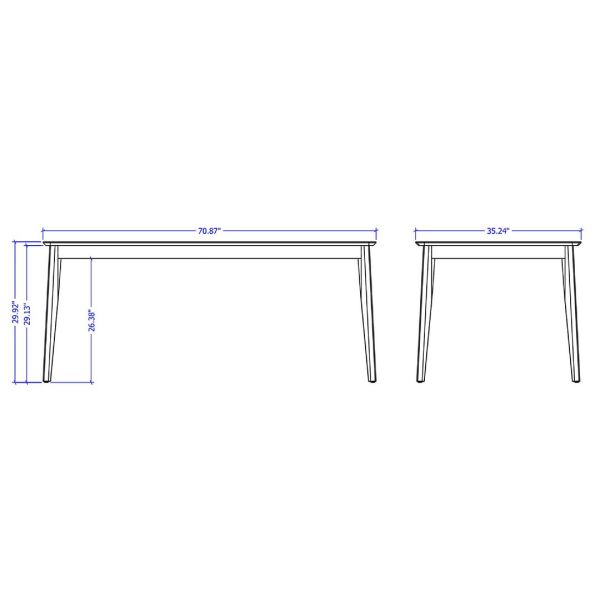 Tudor 70.86 Dining Table in Black