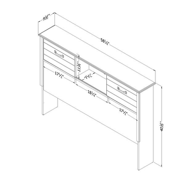 South Shore Asten Bookcase Headboard with Doors， Fall Oak - - 29058670