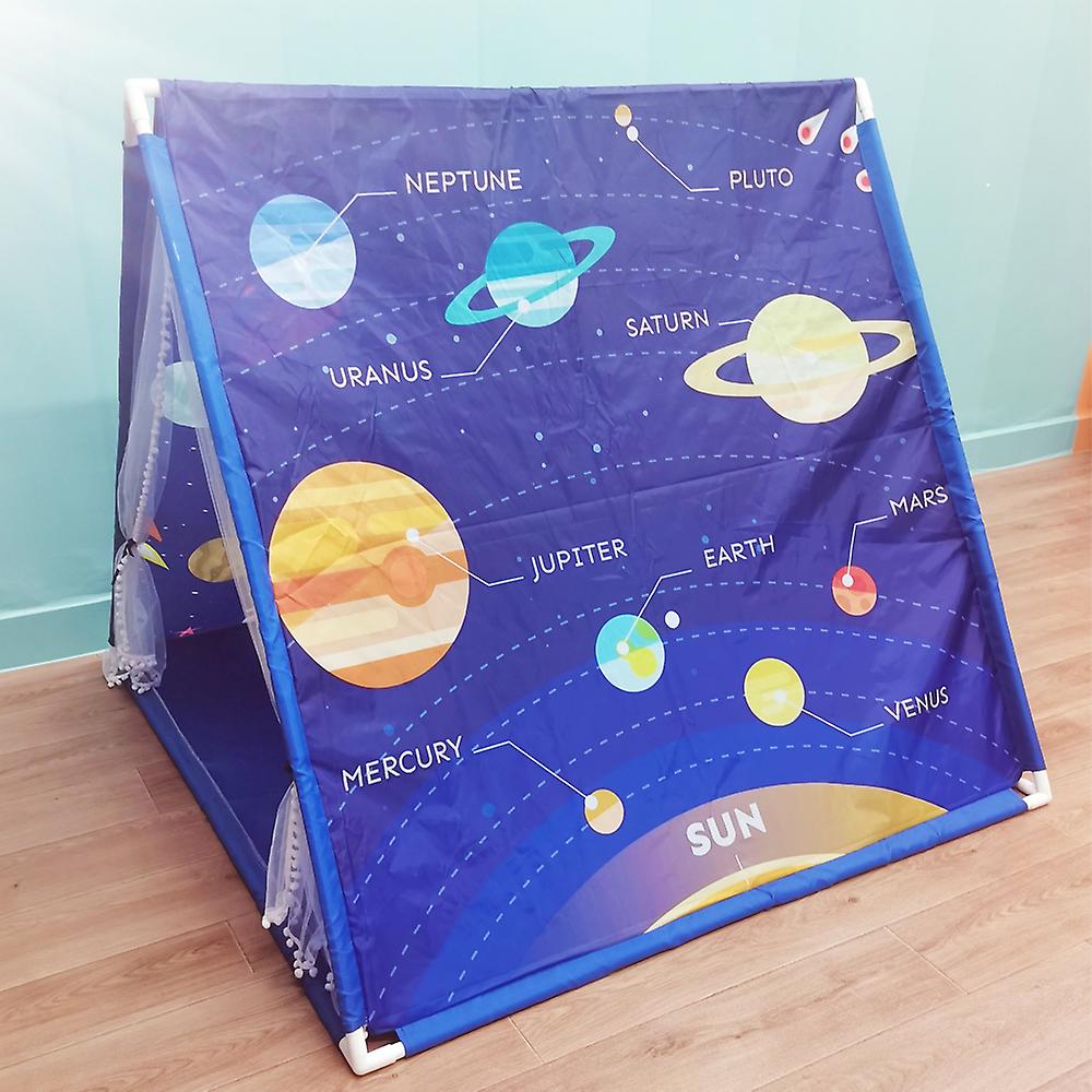 Portable Children Space Universe Teepee Tents Kids Play House Wigwam Net Yarn Tassel Curtain Anti-mosquito House Game Tent