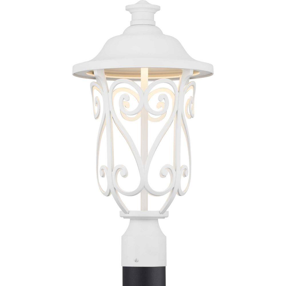 Progress Lighting Leawood LED Collection 1-Light White Transitional Outdoor Post Lantern Light P540037-030-30