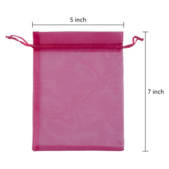 TOPTIE 200 Pcs Sheer Organza Drawstring Bags  5 x...