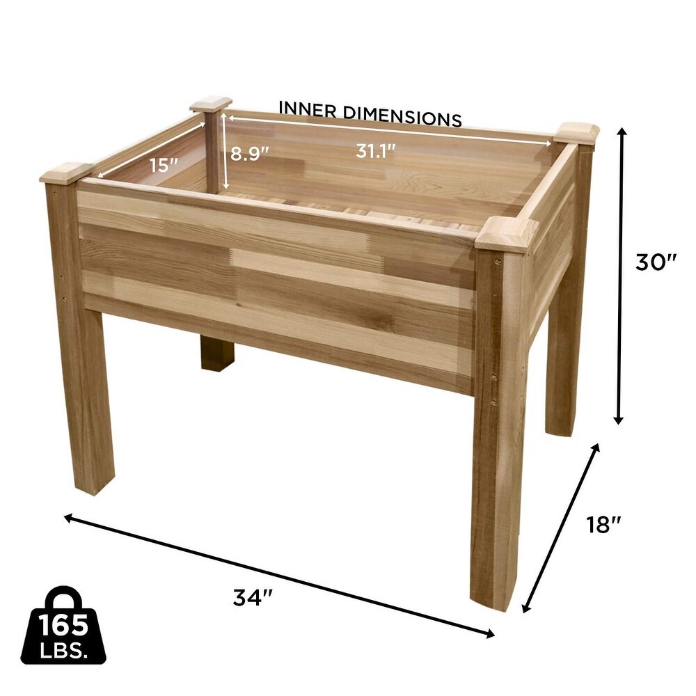 Jumbl Cedar Wood Raised Garden Bed   Herb Planter Box