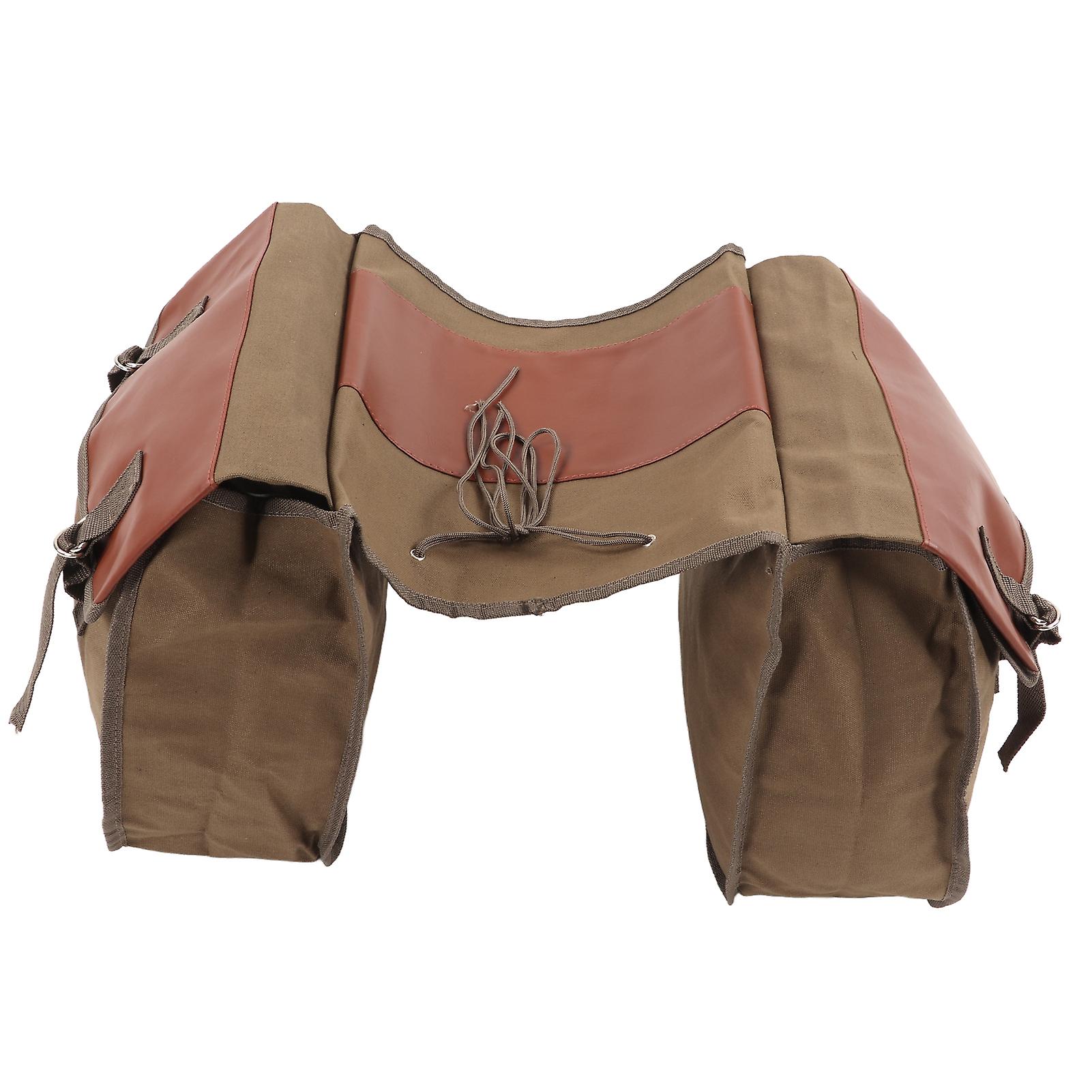 Portable Bicycle Rear Seat Trunk Bag Large Capacity Mountain Bike Tail Bag For Cyclingkhaki