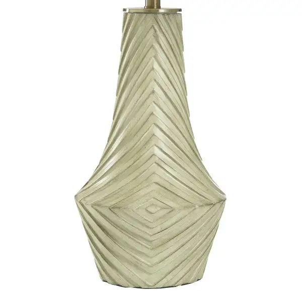 Morgana - Modern Table Lamp With Diamond Design - Grey Taupe Finish - Cream Shade