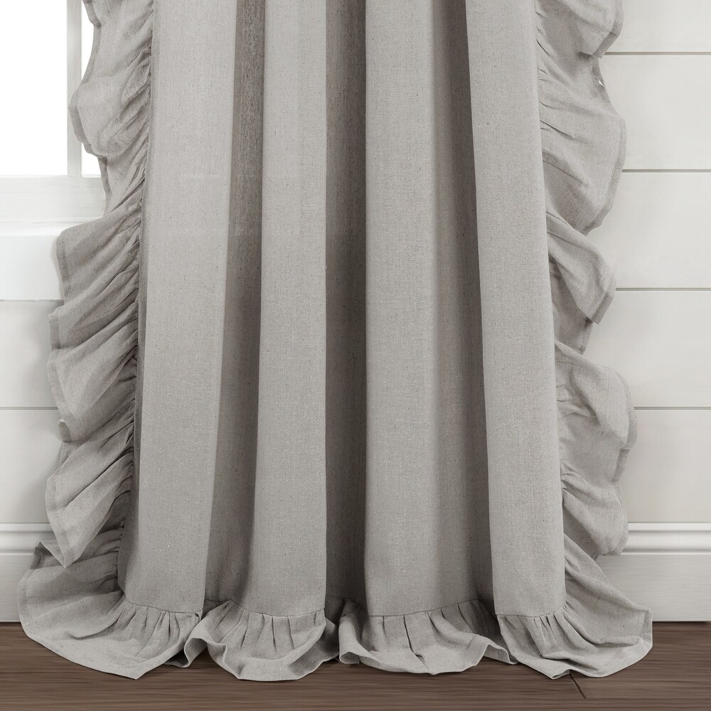 Lush Decor Linen Ruffle Window Curtain Panel (Single)