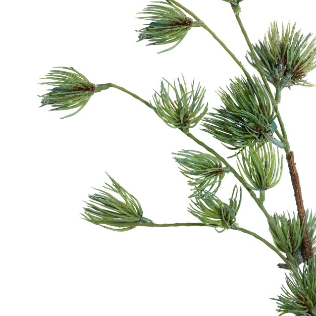 Green And Brown Mini Needle Cascading Artificial Christmas Pine Spray