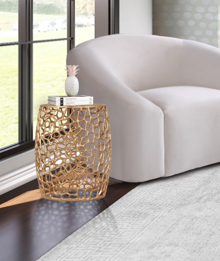 Priya Solid Aluminum End Table   Contemporary   Side Tables And End Tables   by Meridian Furniture  Houzz