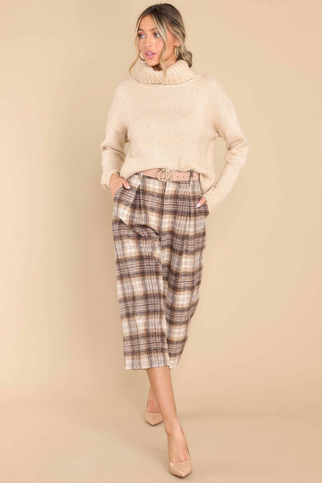 Tuck It In Beige Sweater