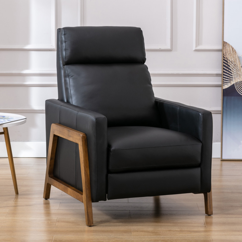 Reed Leather Push Back Recliner   Midcentury   Recliner Chairs   by Comfort Pointe  Houzz