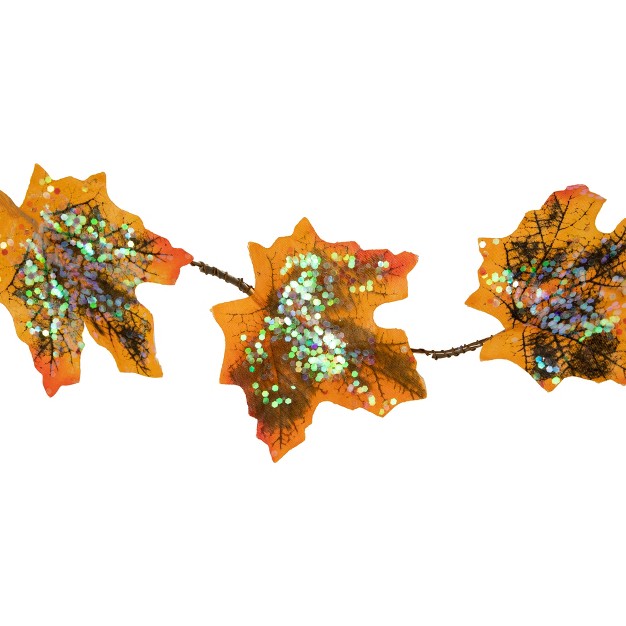 Northlight 10 count Led Fall Harvest Maple Leaves Micro Fairy Light Set 4ft Brown Wire