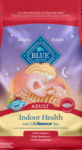 Blue Buffalo Indoor Health Salmon and Rice Adult Dry Cat Food， 15 lbs