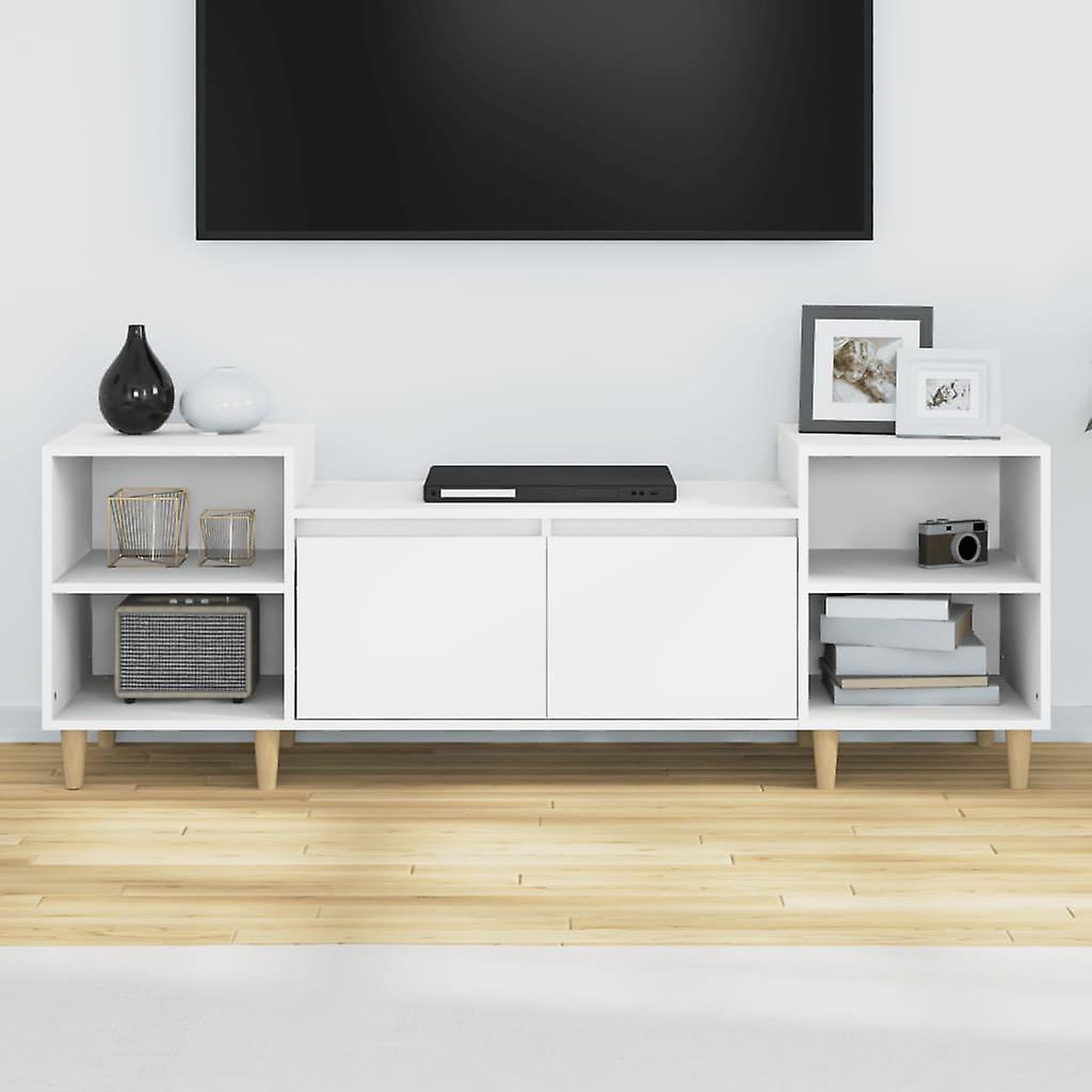 Tv Cabinet White 160x35x55 Cm Engineered Wood