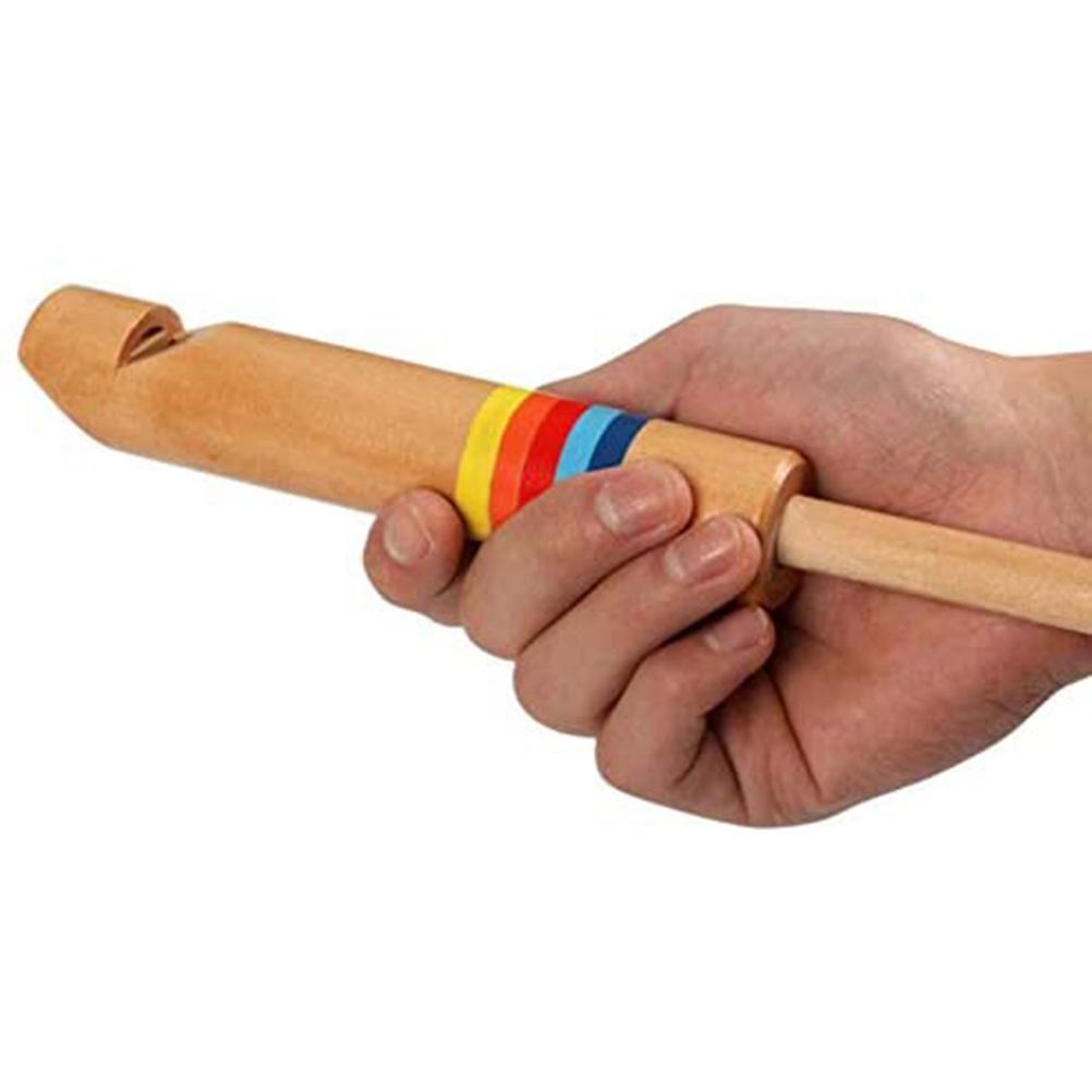 Children Wooden Whistle Flute Pull Push Whistle for Kids Educational Learning Toy