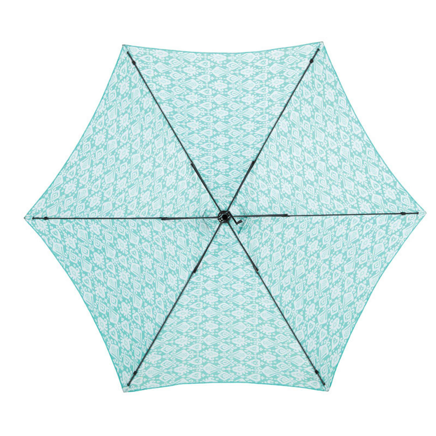 Living Accents 9 ft. Tiltable Teal Market Umbrella