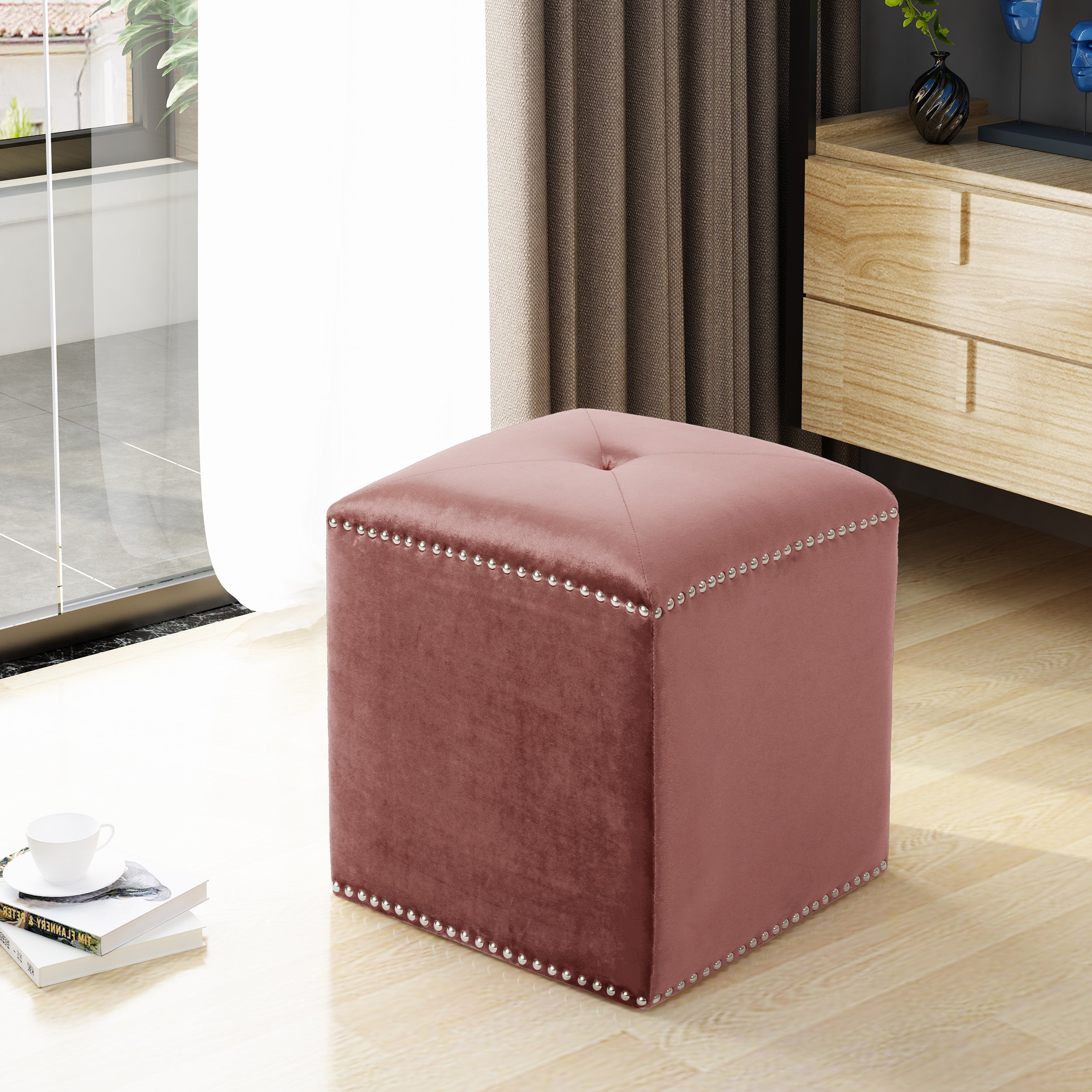 Liberty Glam Velvet Ottoman