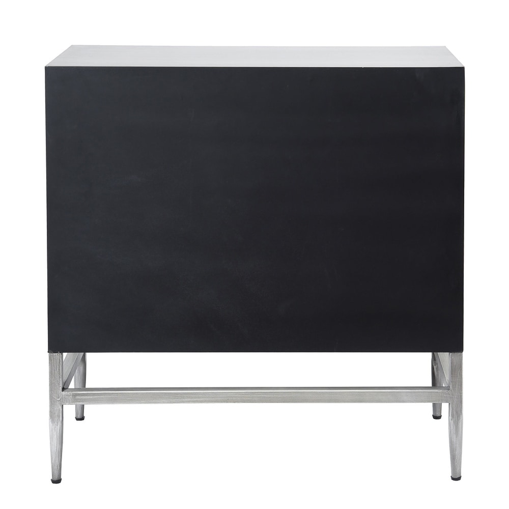 Deco   Two Diamond Scored Sideboard   Washed Grey Finish