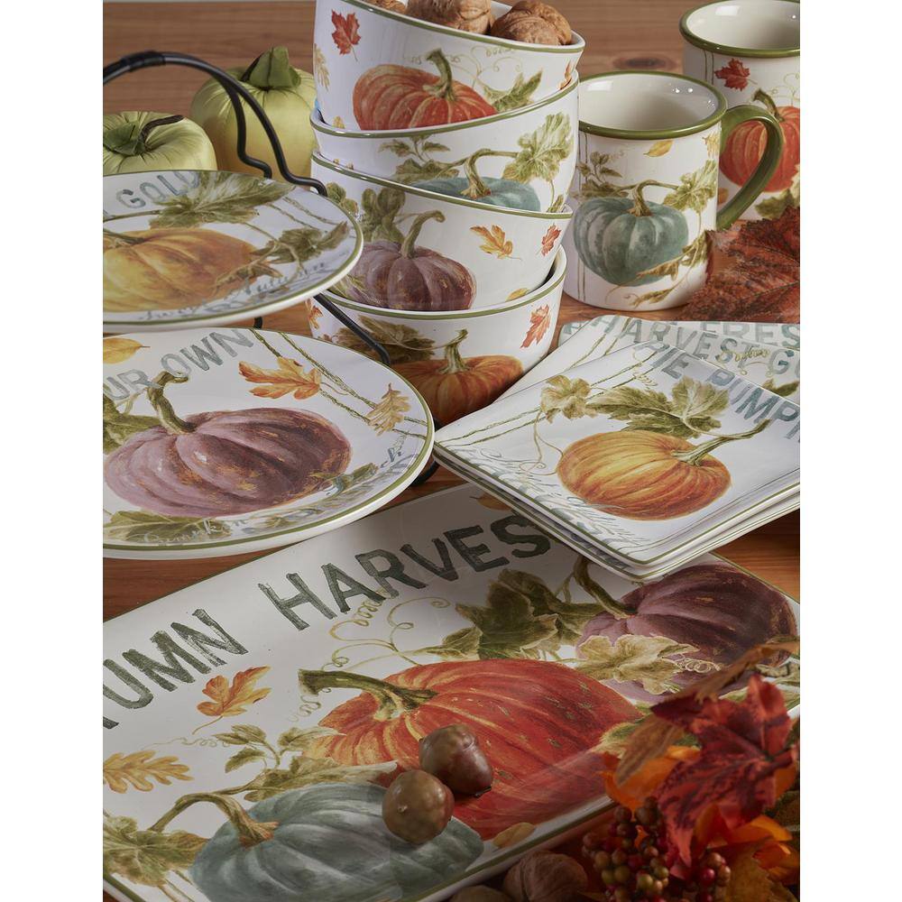 Certified International Autumn Harvest 5.25 in. 16 oz. Multicolored Earthenware Mug (Set of 4) 37242SET4