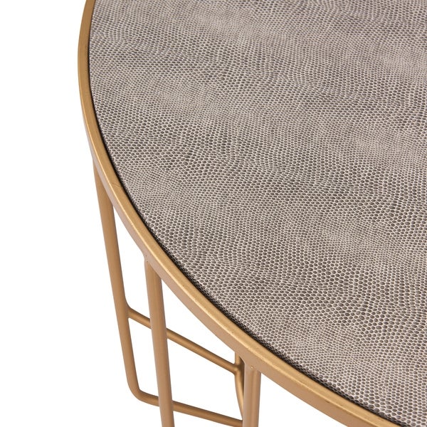 Halton Faux Shagreen Round Coffee Table (Set of 2)