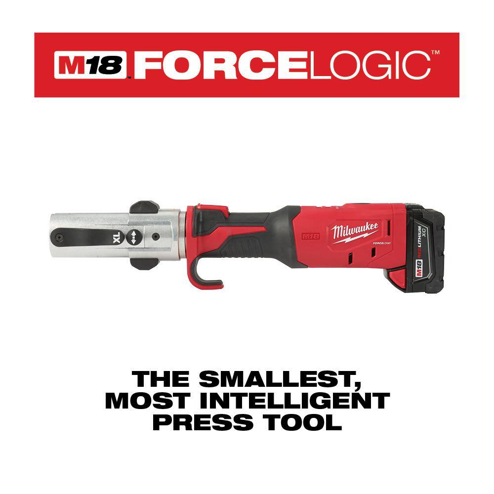 MW M18 18-Volt Lithium-Ion Cordless FORCE LOGIC Long Throw Press Tool with 14 in - 78 in. ACR Jaw Set (6-Jaws Included) 2773-20L-49-16-2661M