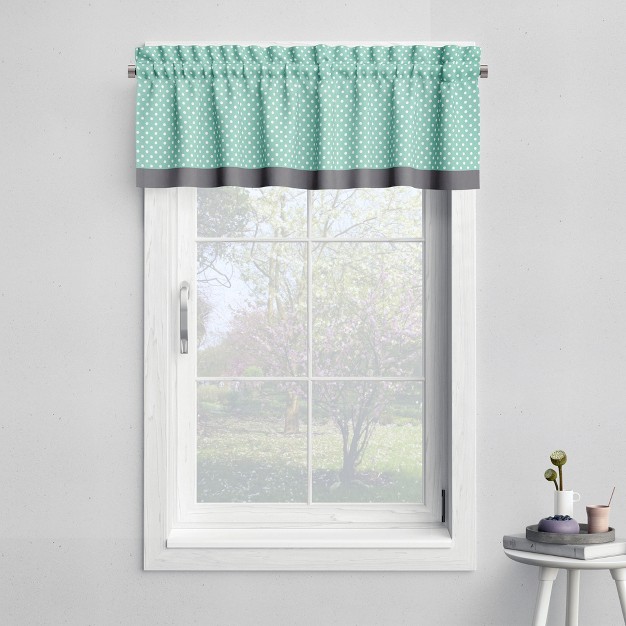 Bacati Pin Dots Mint gray Window Valance