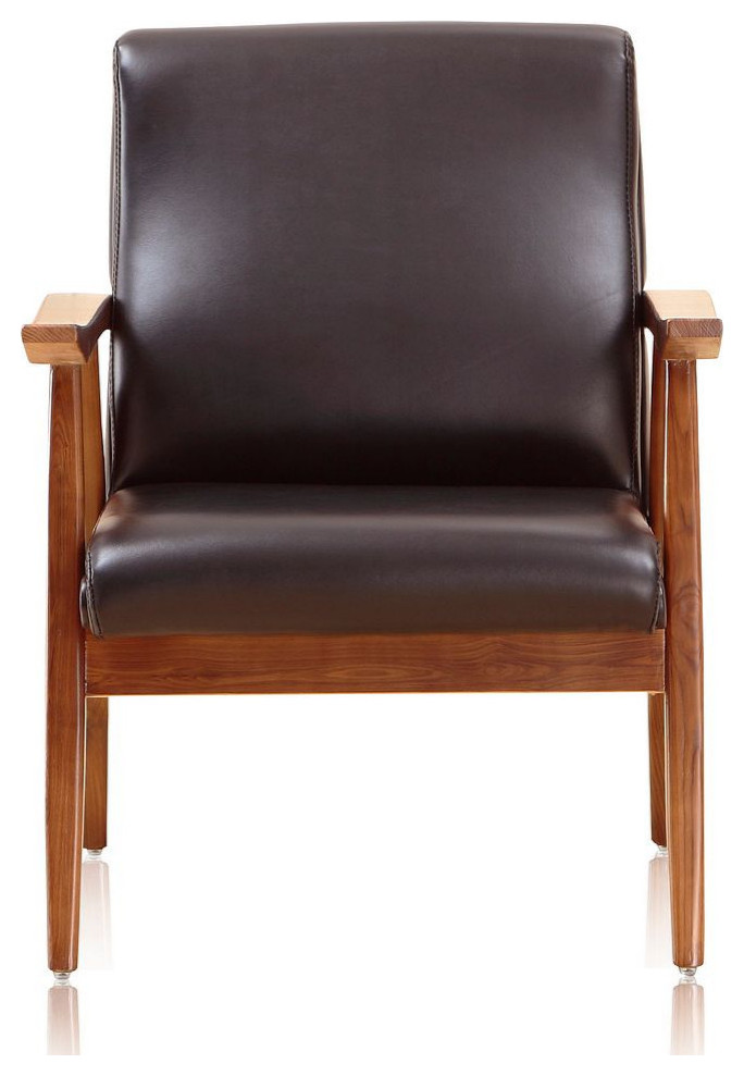 Manhattan Comfort ArchDuke Faux Leather Accent Chair   Midcentury   Armchairs And Accent Chairs   by Manhattan Comfort  Houzz