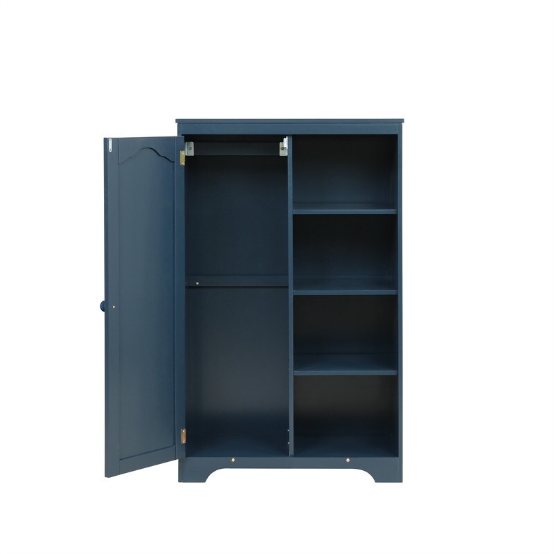 Freestanding Wardrobe Closet With Storage Shelves