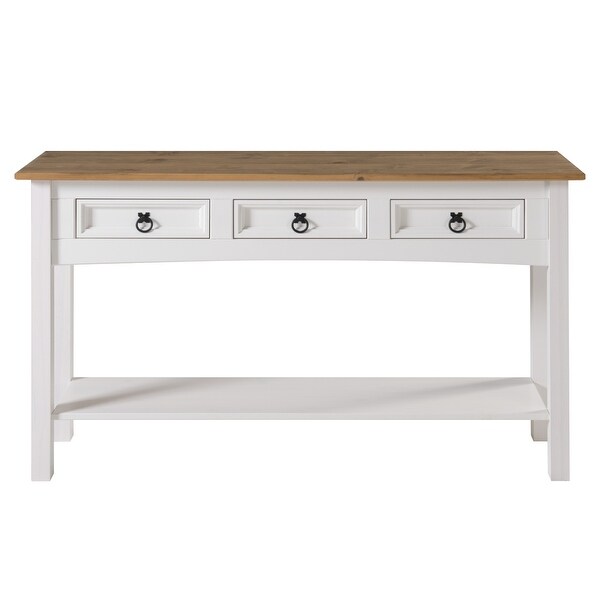 Wood Hall Table Console 3 Drawers Corona | Furniture Dash - N/A