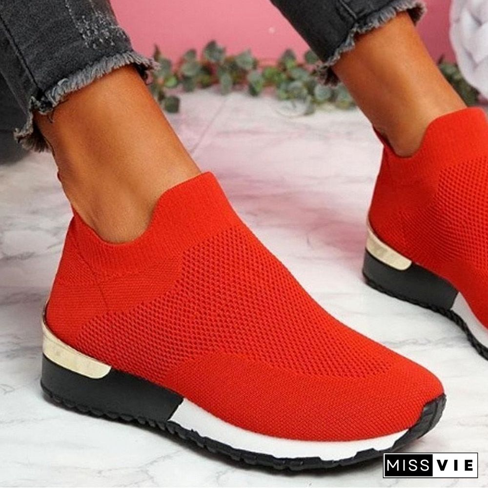 Woman Shoes Trendy Mesh Platform Sneakers Socks Shoes Tenis Breathable Socofy Casual Sports Shoes Women Flats Zapatos Mujer